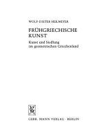 Copertina  Fruhgriechische Kunst : Kunst und Siedlung im geometrischen Griechenland