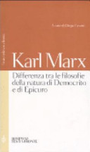 Copertina  Differenza tra le filosofie della natura di Democrito e di Epicuro