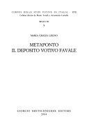 Copertina  Metaponto : il deposito votivo Favale : 17: Regio 3., 5